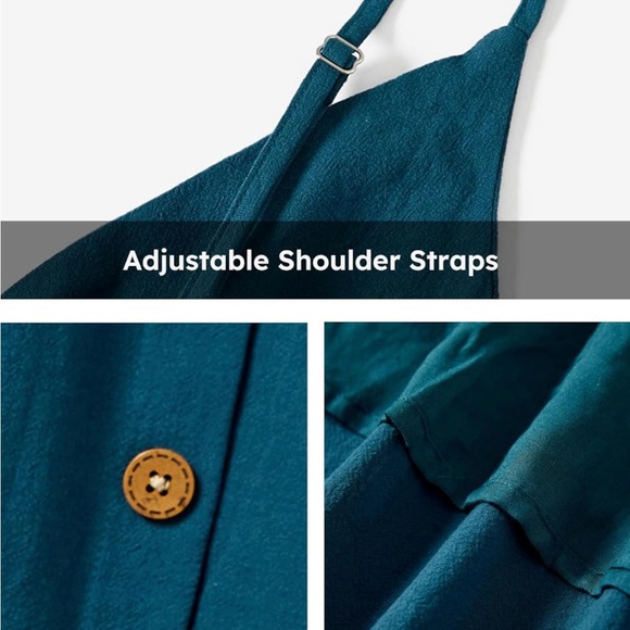 NWT PatPat Spaghetti Strap Casual Sleeveless Dress-Dark Green Large - Picture 3 of 6